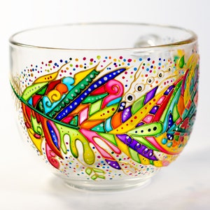 Hand Painted Feather Design, Gift for Mom