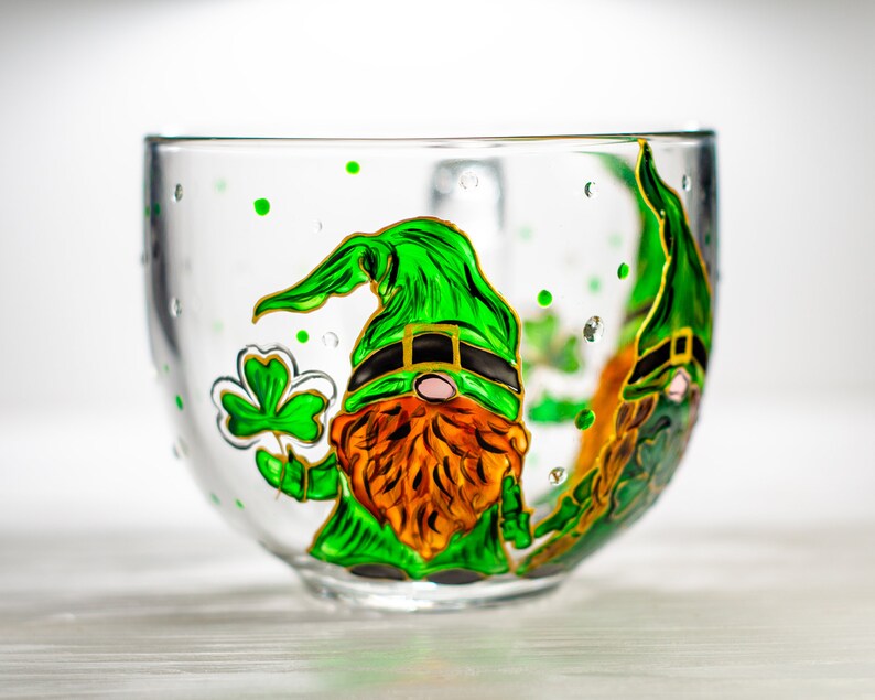 Hand Painted Leprechaun Gnome Mug, St. Patrick's Day Gift