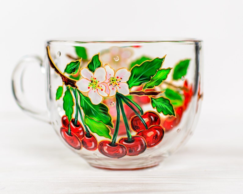 Hand Painted Cherry Coffee Mug