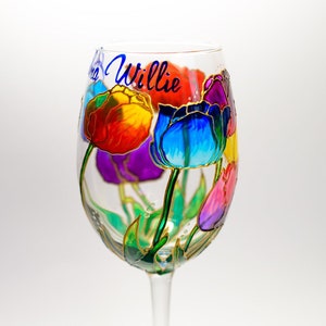 Wine Glass for Mom,  Floral Wine Glass, Mothers Day Gift