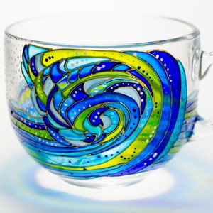 Handmade Wave Coffee Mug  17 oz