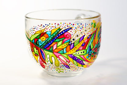 Hand Painted Feather Design, Gift for Mom