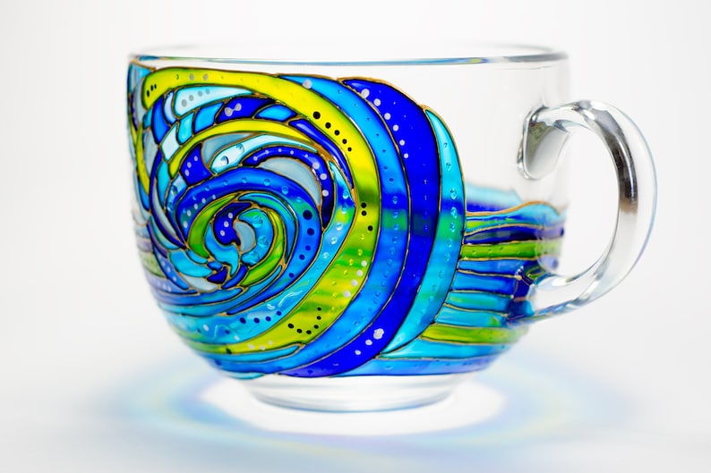 Handmade Wave Coffee Mug  17 oz