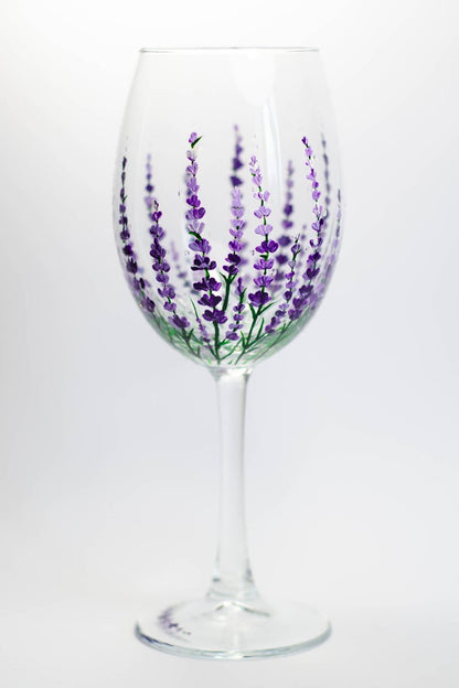Wedding Glasses Set of 4 Purple Wine Glasses Hand Painted Wedding favor