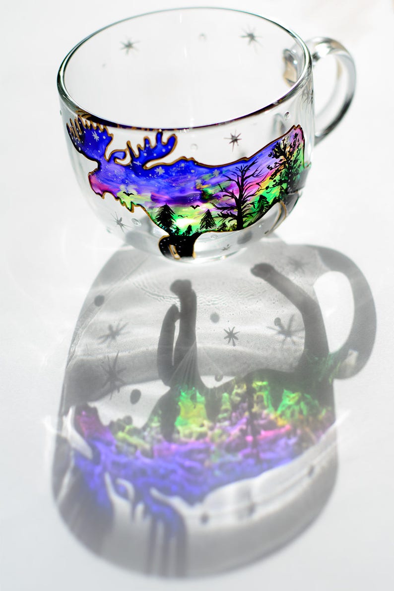 Hand Painted Moose Coffee Mug