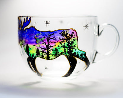 Hand Painted Moose Coffee Mug