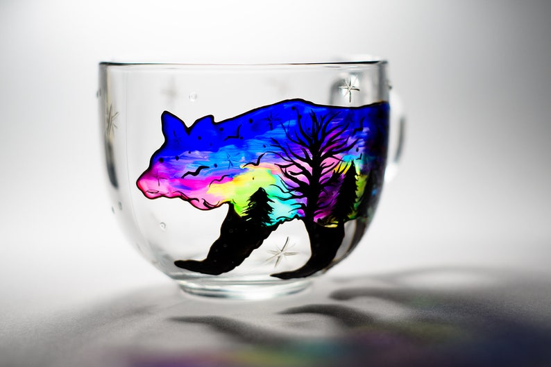 Hand-Painted Glass Holiday Mug