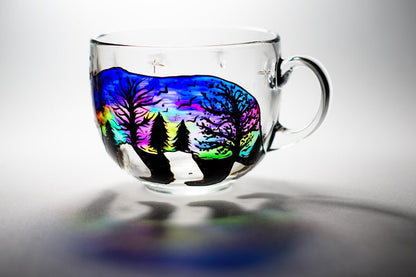 Hand-Painted Glass Holiday Mug