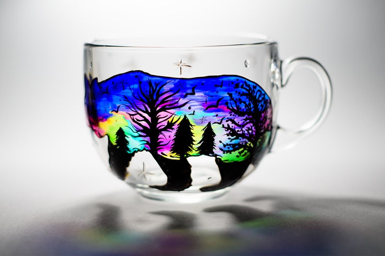 Hand-Painted Glass Holiday Mug