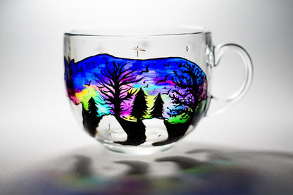 Hand-Painted Glass Holiday Mug