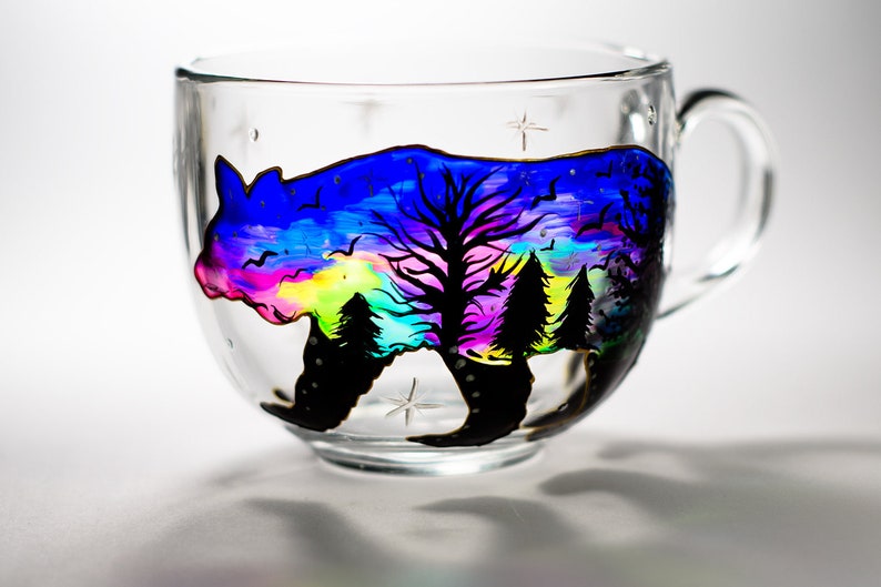 Hand-Painted Glass Holiday Mug
