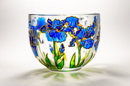 Floral Coffee Mug, Blue Irises Cup, Flowers Birthday Mug