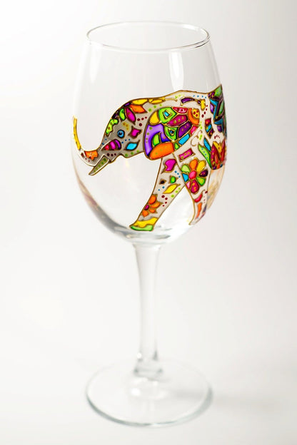 Elephant Wine Glasses Hand Painted Wedding glasses, Personalized Wine Glasses Custom wine glass