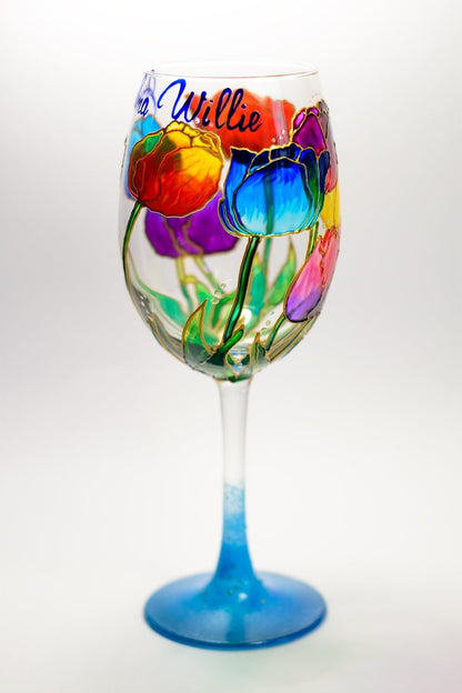 Wine Glass for Mom,  Floral Wine Glass, Mothers Day Gift