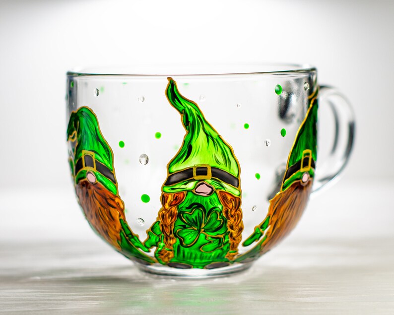 Hand Painted Leprechaun Gnome Mug, St. Patrick's Day Gift