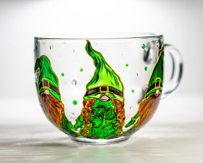 Hand Painted Leprechaun Gnome Mug, St. Patrick's Day Gift