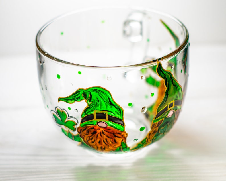 Hand Painted Leprechaun Gnome Mug, St. Patrick's Day Gift