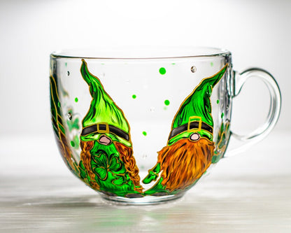 Hand Painted Leprechaun Gnome Mug, St. Patrick's Day Gift