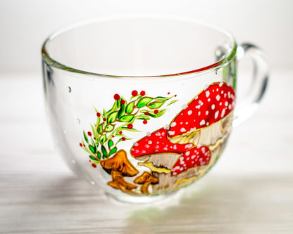 Hand Painted Amanita Mushroom Mug
