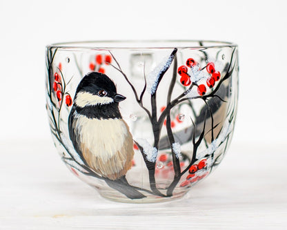 Chickadee Coffee Mug,  Farmhouse Christmas Gifts, Holiday Winter Mug