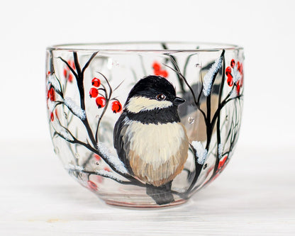 Chickadee Coffee Mug,  Farmhouse Christmas Gifts, Holiday Winter Mug