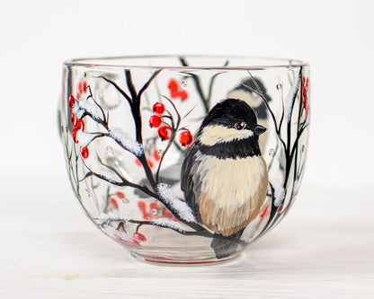 Chickadee Coffee Mug,  Farmhouse Christmas Gifts, Holiday Winter Mug