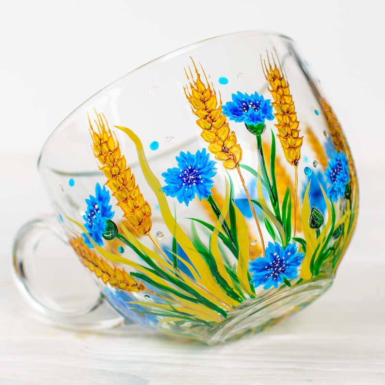 Cornflowers and Wheat Ears Botanical Mug