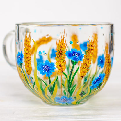 Cornflowers and Wheat Ears Botanical Mug