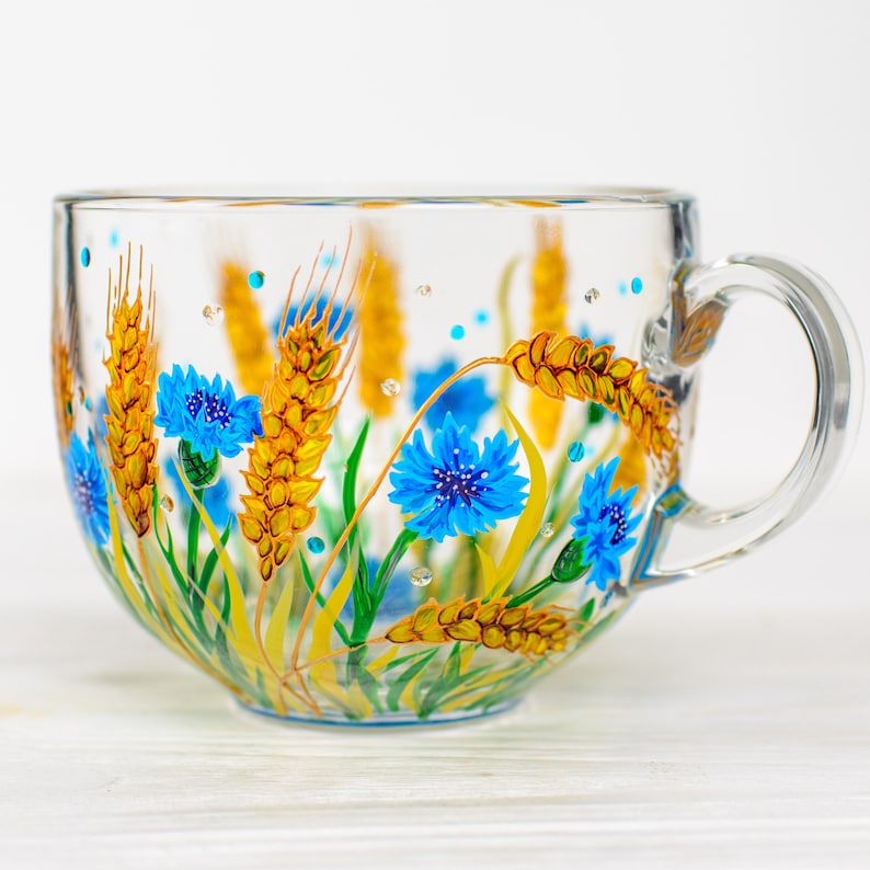 Cornflowers and Wheat Ears Botanical Mug