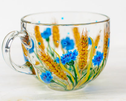 Cornflowers and Wheat Ears Botanical Mug