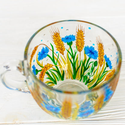 Cornflowers and Wheat Ears Botanical Mug
