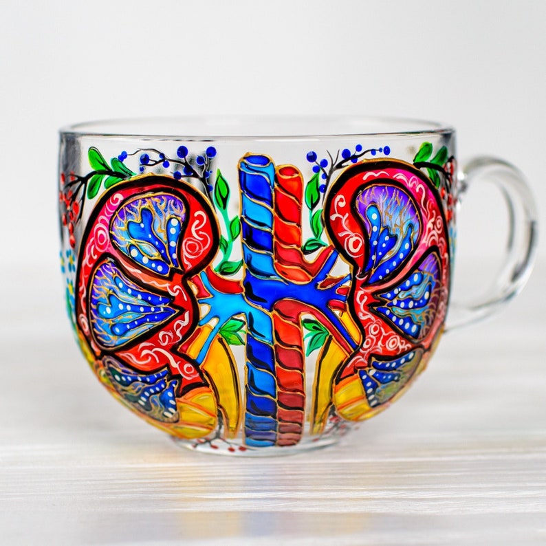 Nephrologist Mug: Colorful Kidney Design, Doctor Gift