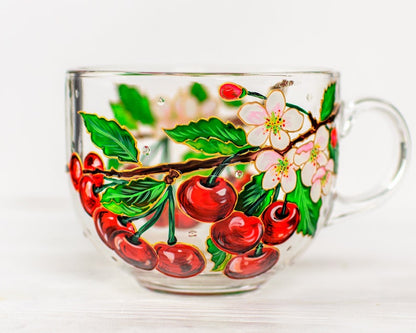 Hand Painted Cherry Coffee Mug