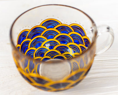 Blue & Gold Coffee Cup