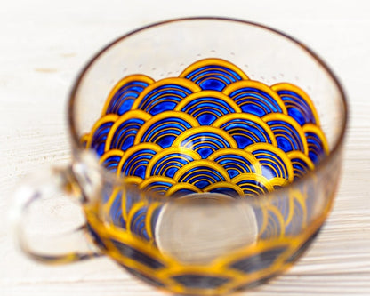 Blue & Gold Coffee Cup