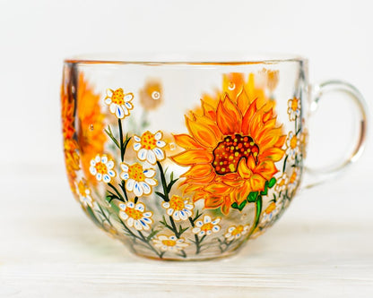 Hand Painted Sunflower Mug