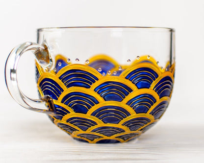 Blue & Gold Coffee Cup