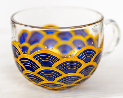 Blue & Gold Coffee Cup