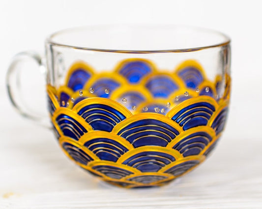 Blue & Gold Coffee Cup