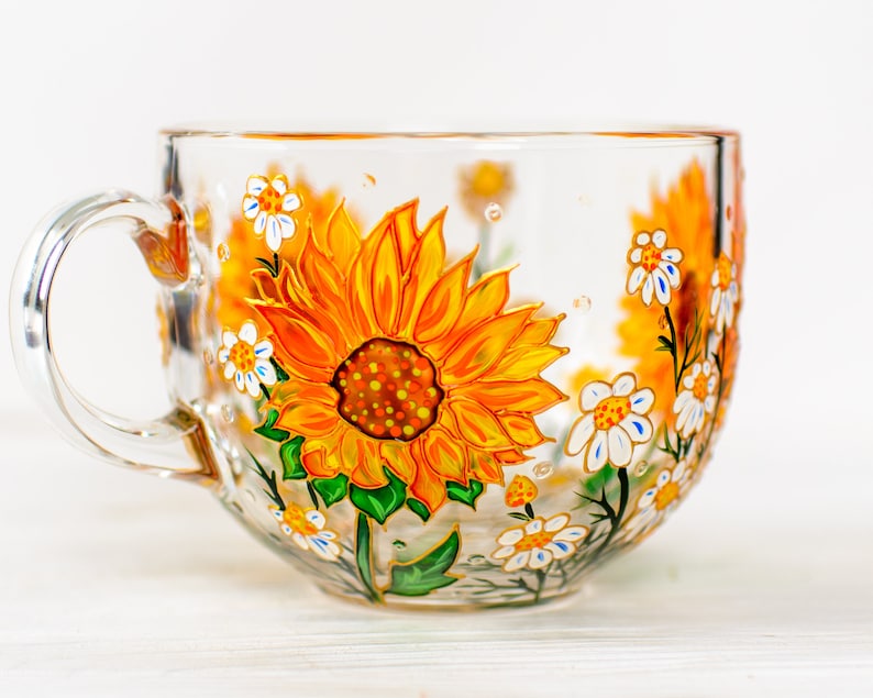 Hand Painted Sunflower Mug