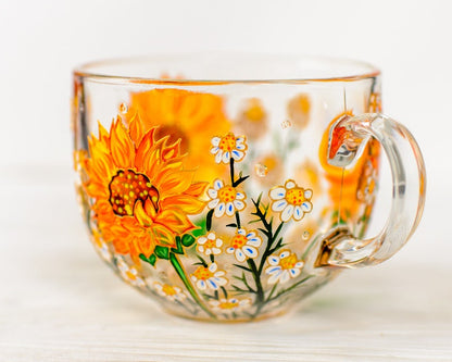 Hand Painted Sunflower Mug