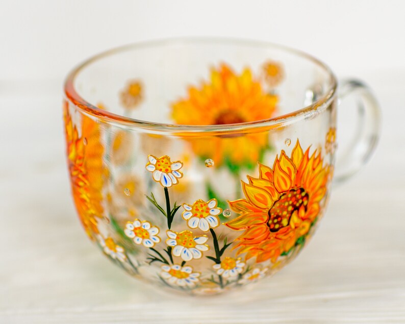 Hand Painted Sunflower Mug