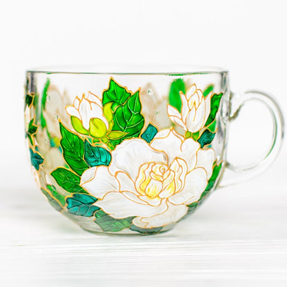 Hand Painted Gardenia Coffee Mug