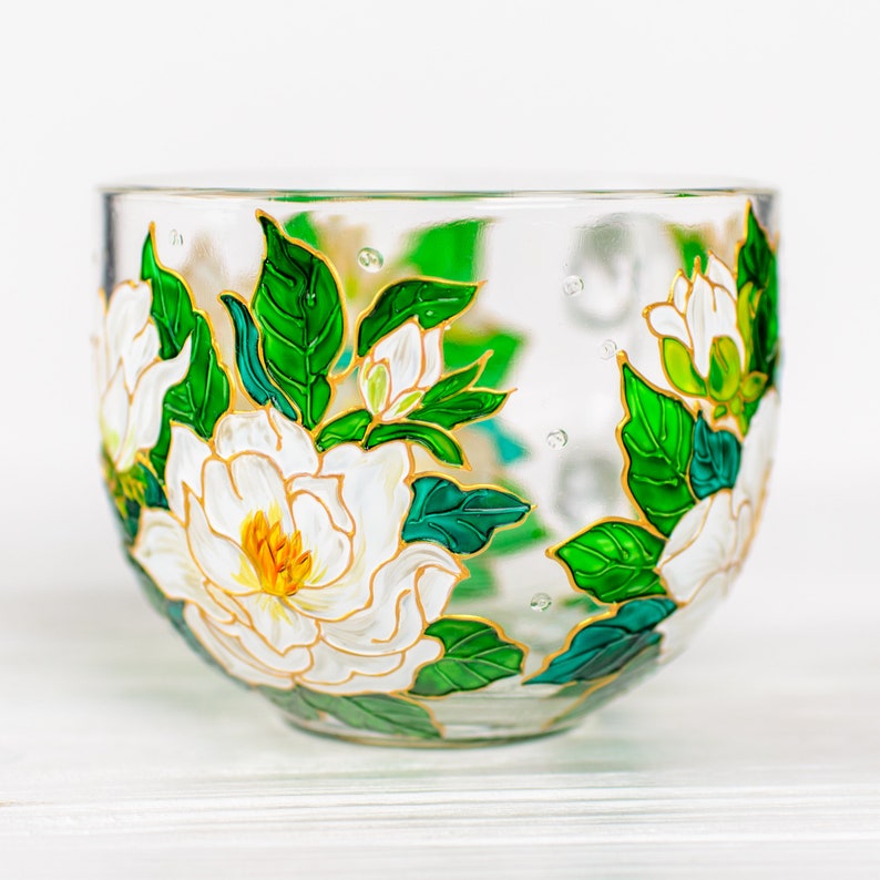 Hand Painted Gardenia Coffee Mug