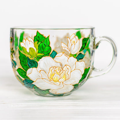 Hand Painted Gardenia Coffee Mug