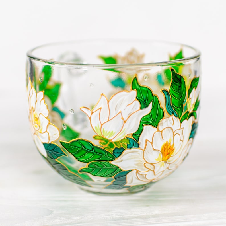 Hand Painted Gardenia Coffee Mug