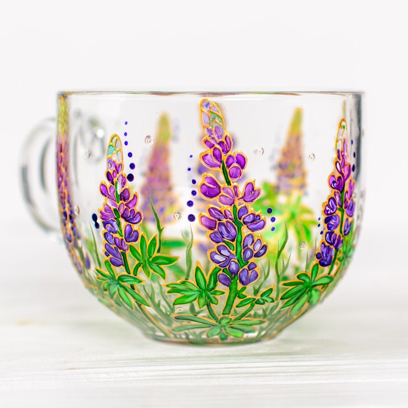 Texas Bluebonnet Mug: Hand-Painted Lupine Flower Coffee Cup