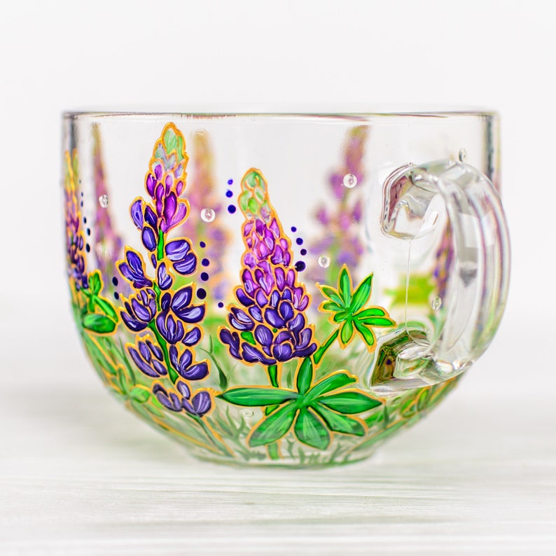 Texas Bluebonnet Mug: Hand-Painted Lupine Flower Coffee Cup