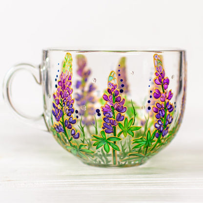 Texas Bluebonnet Mug: Hand-Painted Lupine Flower Coffee Cup