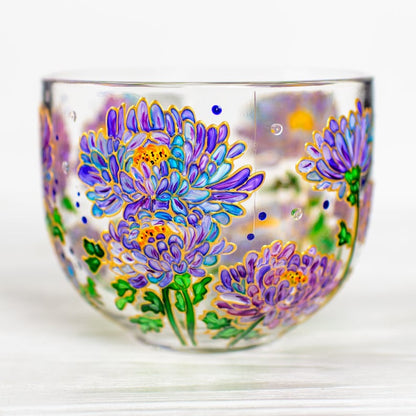 Aster Flower Glass Mug